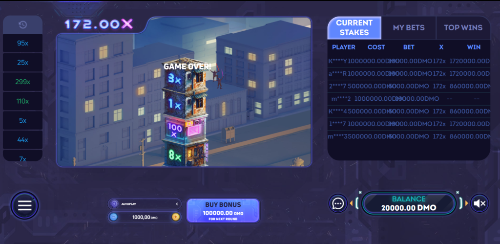 tower x demo game over